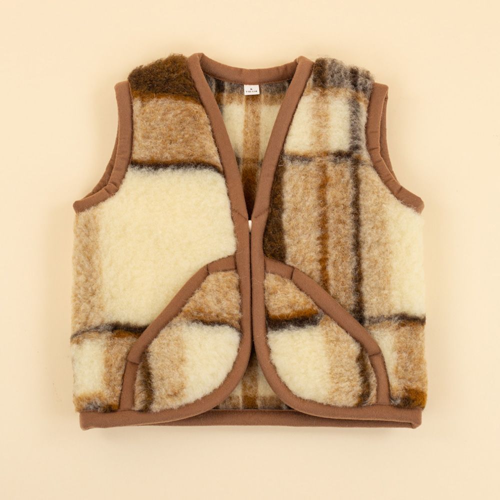 Moonrise kids wollen vest block bruin