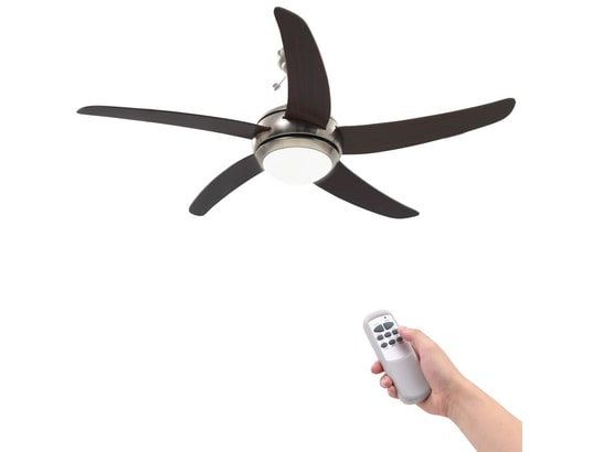 VIDAXL - Ventilateur plafond Ventilateur de plafond orné avec lampe 128 cm marron