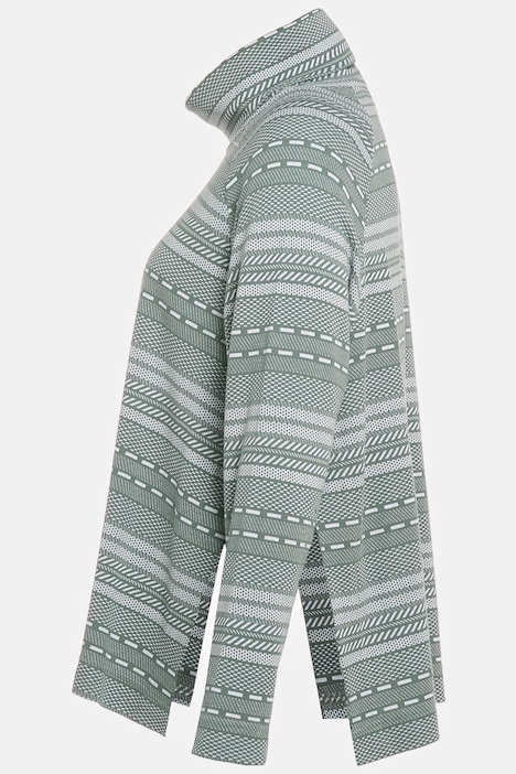 Sweatshirt, offene Seitennähte, Rollkragen, Biobaumwolle