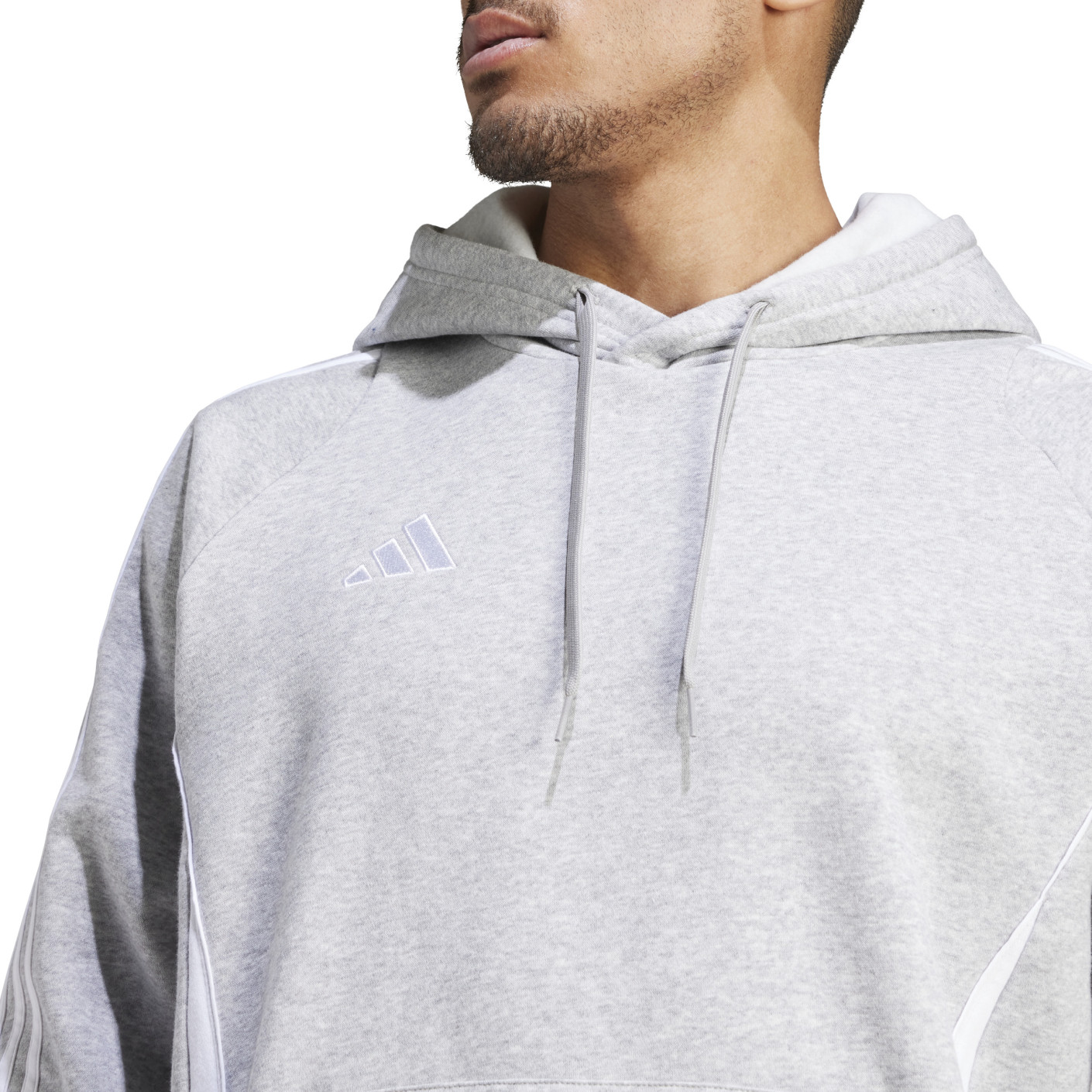 Adidas Tiro 24 Sweat Hoodie Lichtgrijs Wit