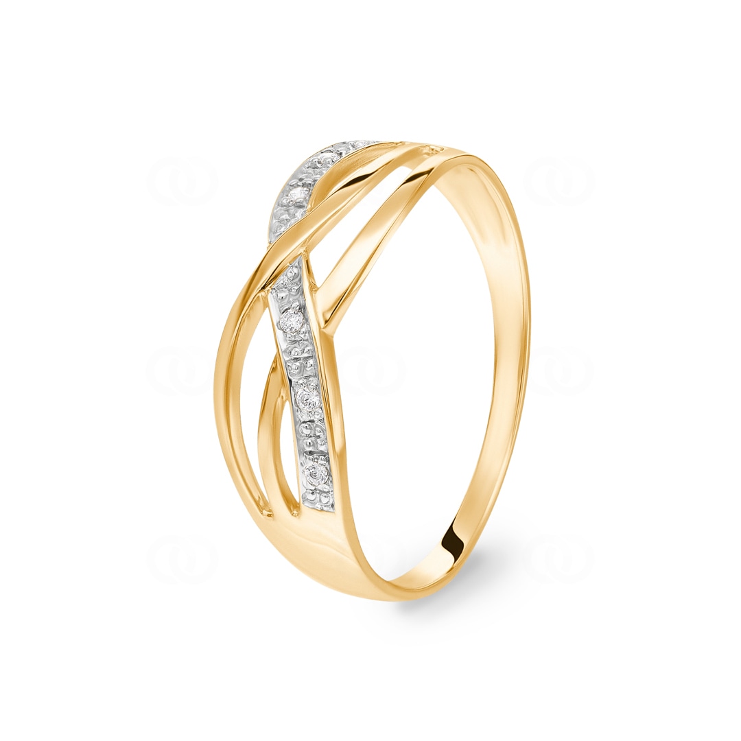 Ring 750/18 K Gelbgold Fantasie mit Zirkonia