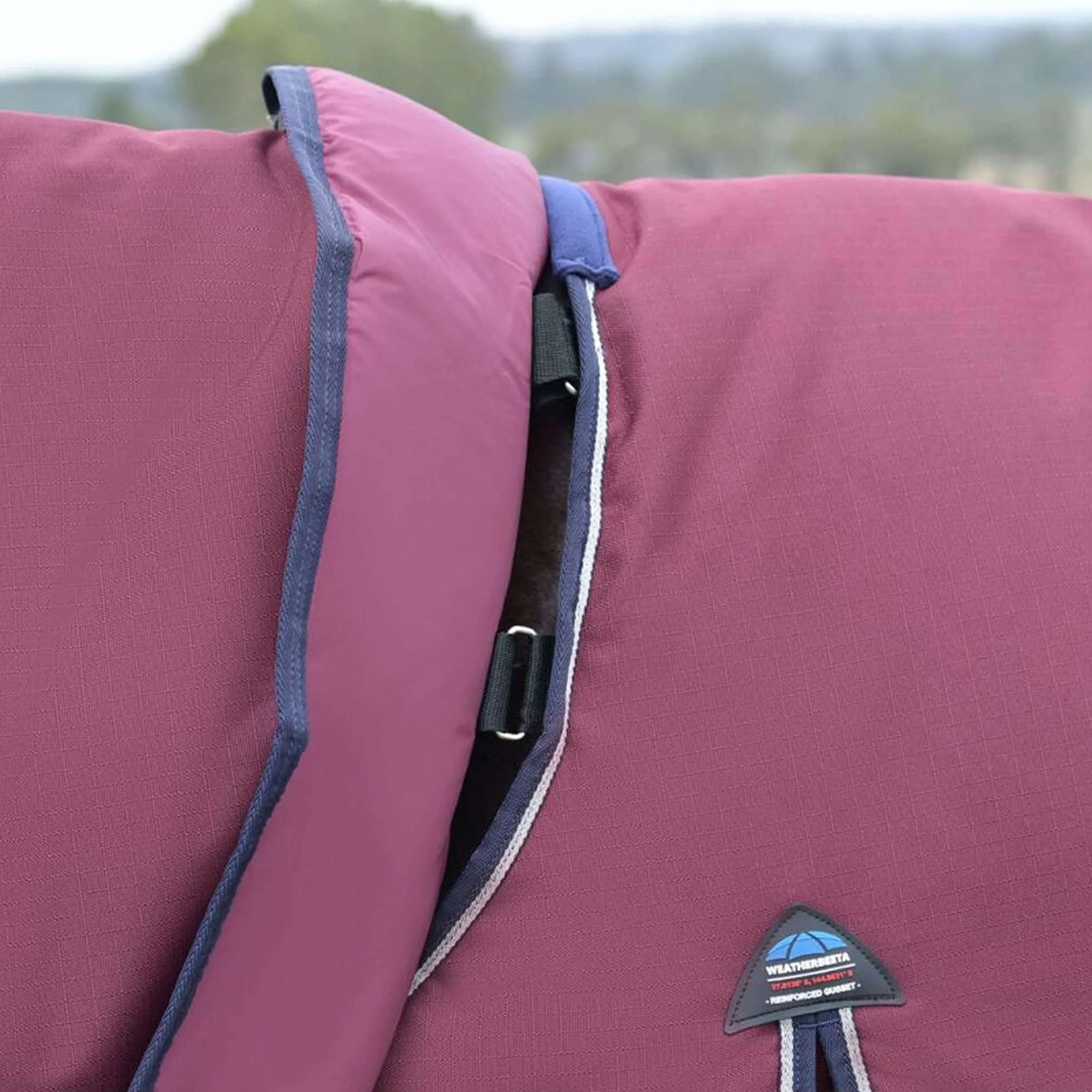 WeatherBeeta ComFiTec Essential Turnout Detach-A-Neck 50g Burgundy/Nav