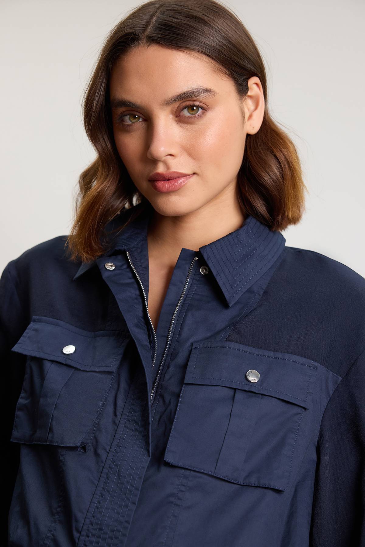 KarenMillen Veste Bomber Courte En Organdi Utilitaire Avec Détails De Poches