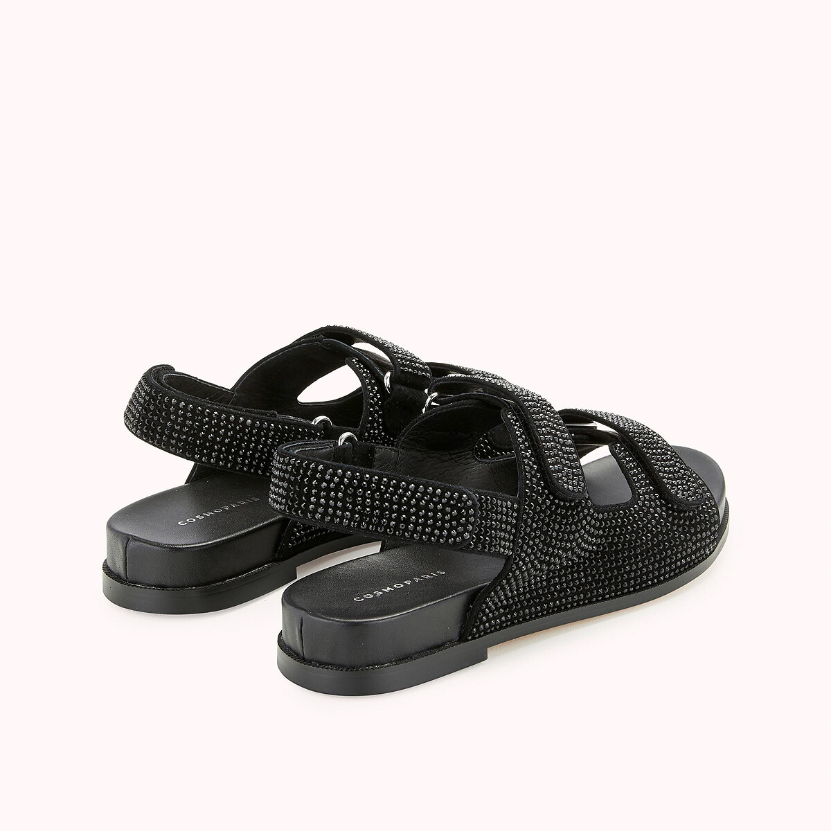 COSMOPARIS<br>Sandálias de couro com fecho de velcro cor mel
