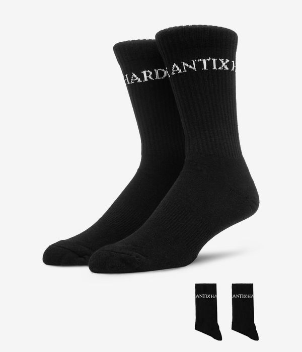 Antix Scriptum Socken US 6-13 (black) 3er Pack