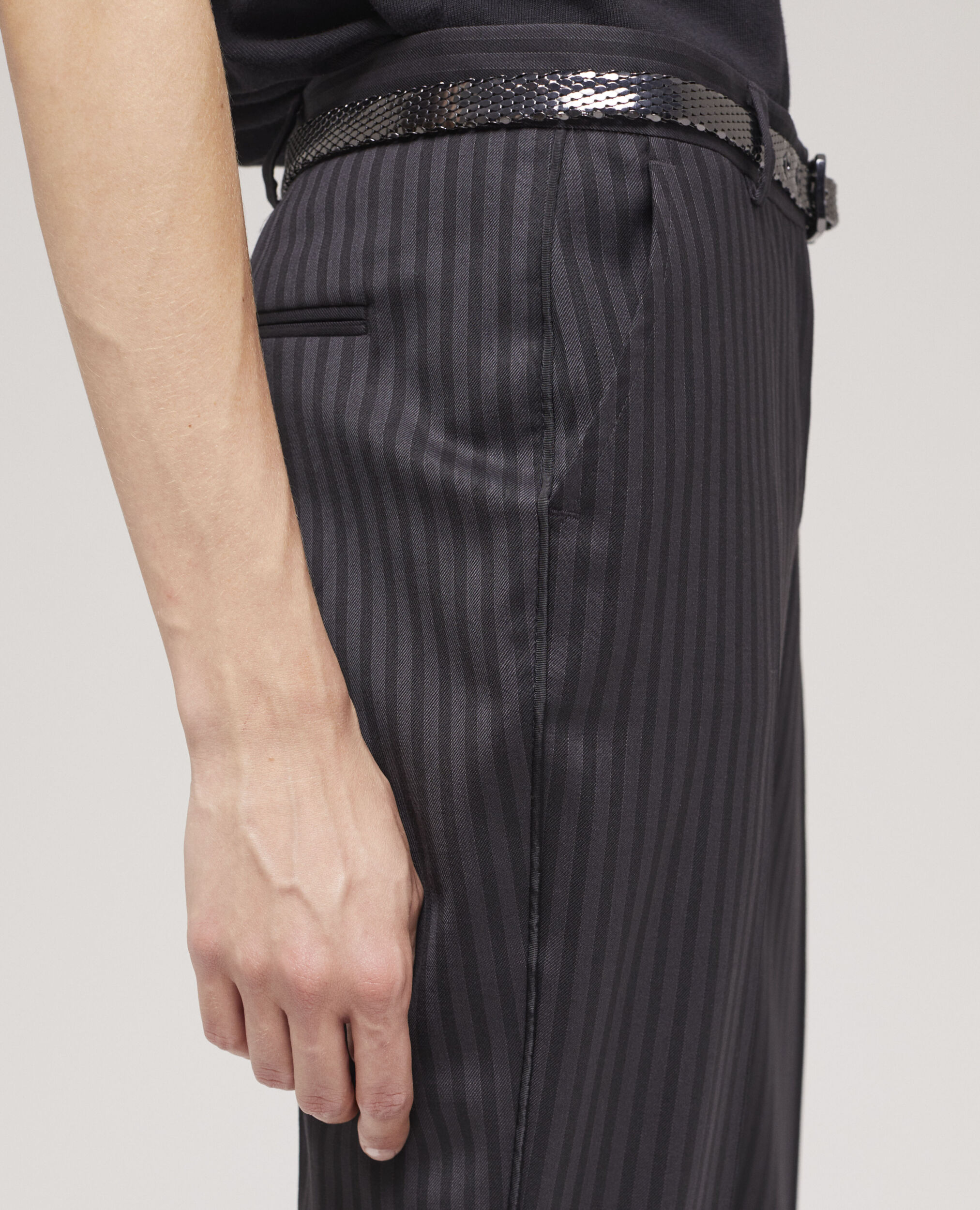 Pantalon de costume en laine rayé