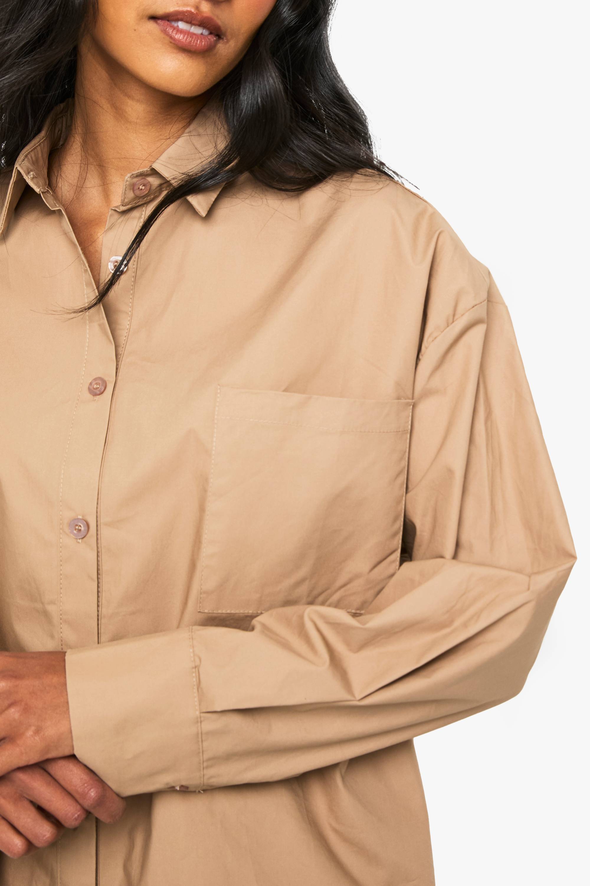 boohoo Chemise oversize en popeline de coton