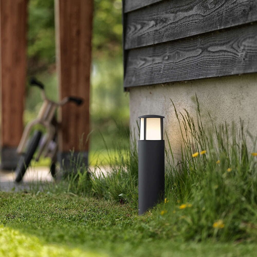 Stijlvolle LED-padverlichtingsstaaf van aluminium in antraciet, hoogte 440 mm