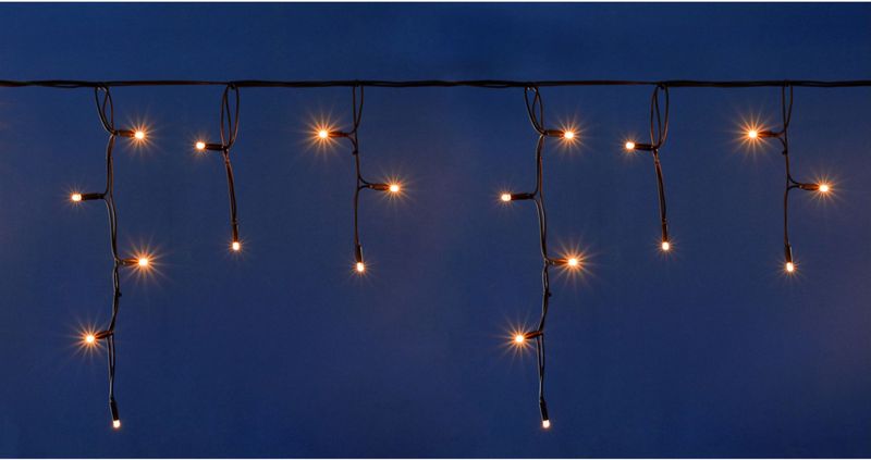 Ijspegelverlichting lichtsnoer met 100 warm witte lampjes 4 x 0,35 meter - Kerstverlichting