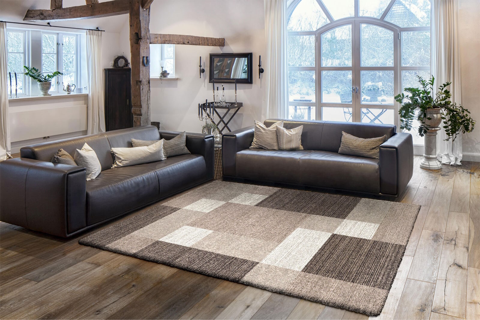 Webteppich MELISANDRO SQUARE 80 x 150 cm braun