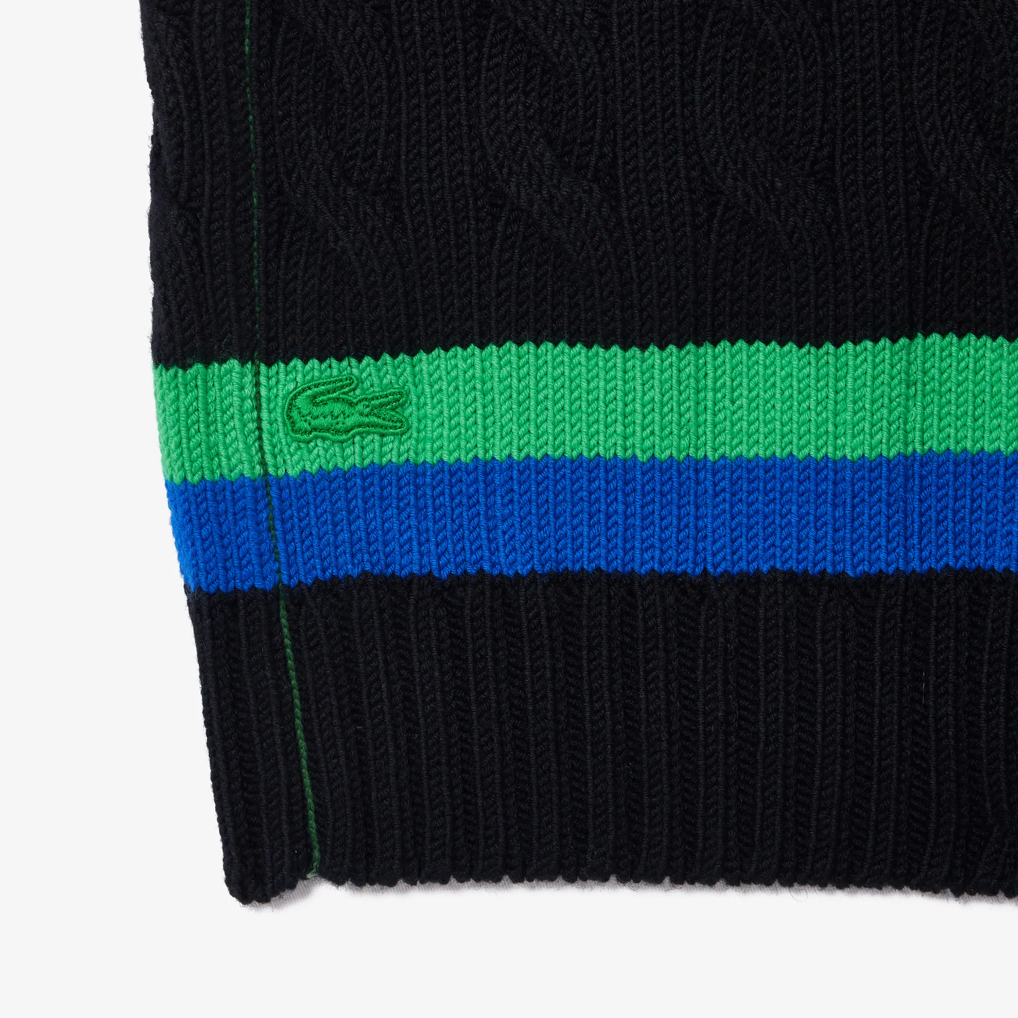 Ärmelloser Pullover im Zopfmuster mit Streifen Pullover - Schwarz - Lacoste - Unisex