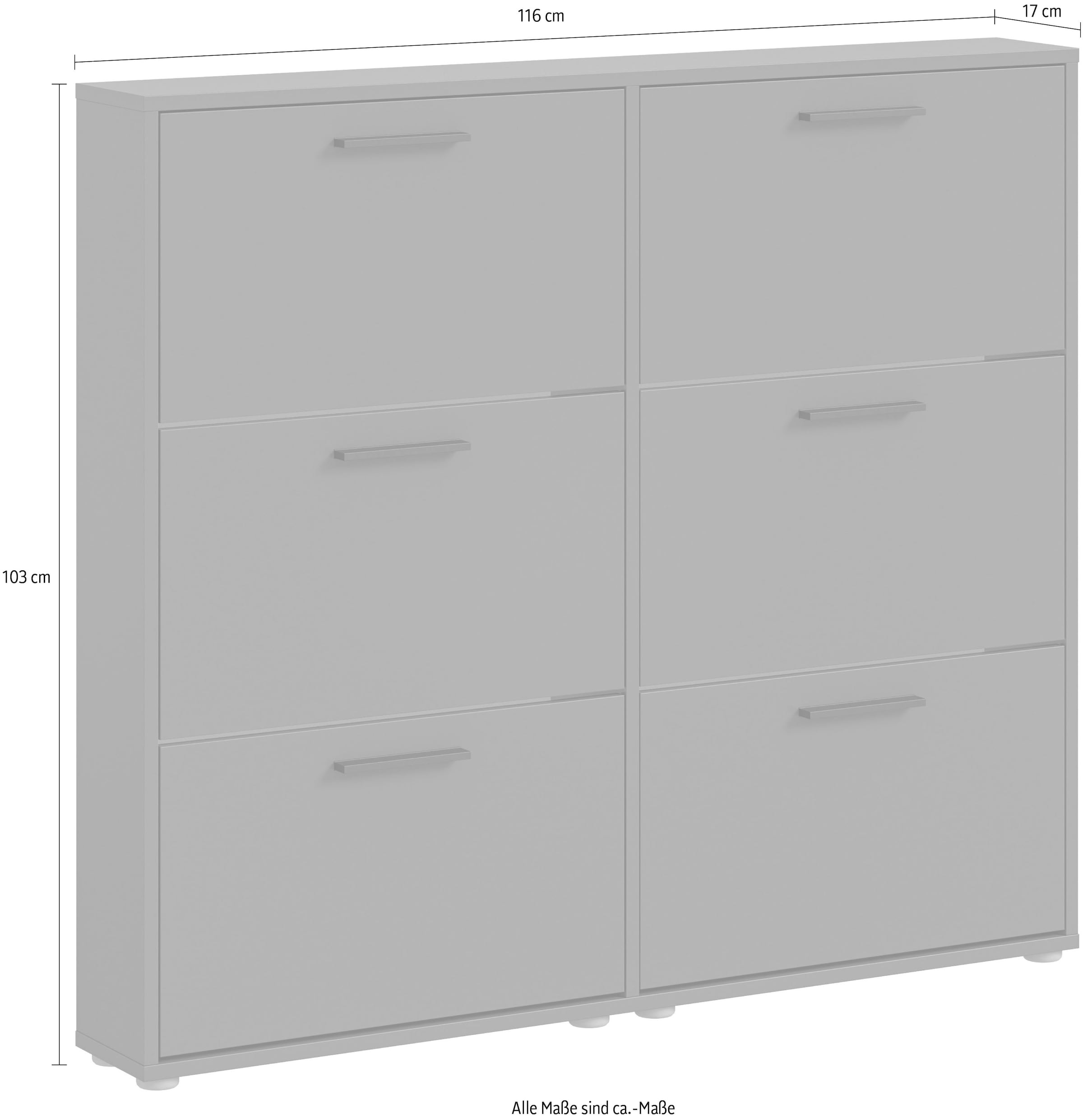 HBZ Schuhkipper »Sam Schuhkipper, Schuhschrank BxHxT 116x103x17 cm« 1 Stk. tlg. mit 6 Klappen