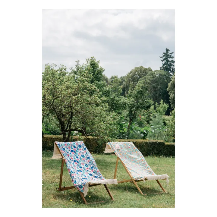 Louise Misha Serviette de plage Lana en coton bio | Bleu azur