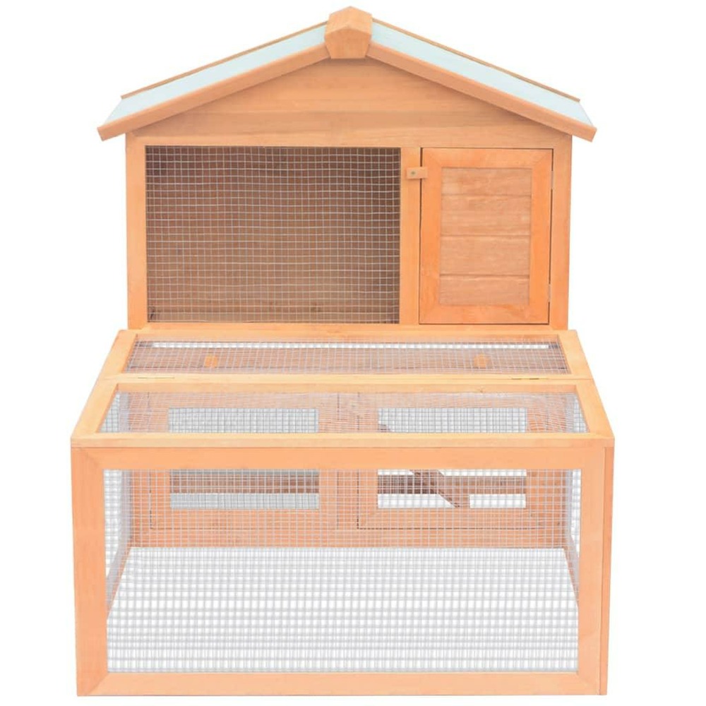 Cage clapier pour animaux 144 x 100 x 100 cm bois marron