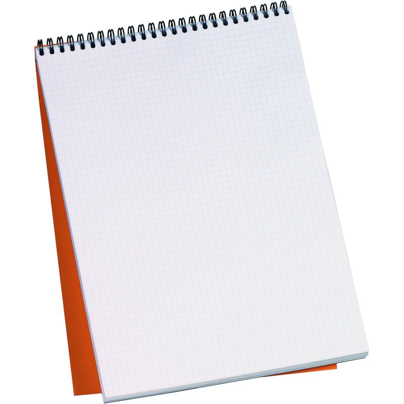 Bloc de bureau Rhodia 21 x 29,7 cm spirale orange n°18 - 5 x 5 - 80 feuilles
