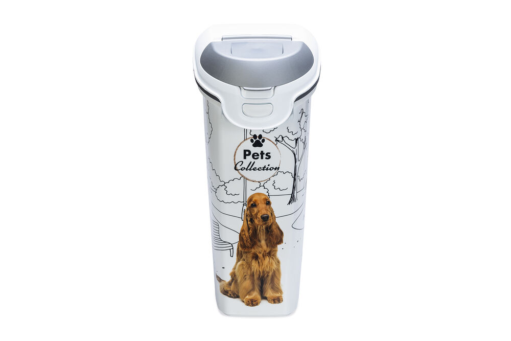 Curver Hond - Voercontainer - 23 Liter - Wit Grijs