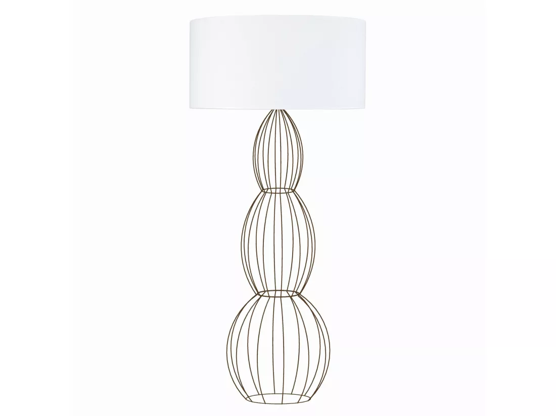Lampadaire colonne métal marron 155 cm.