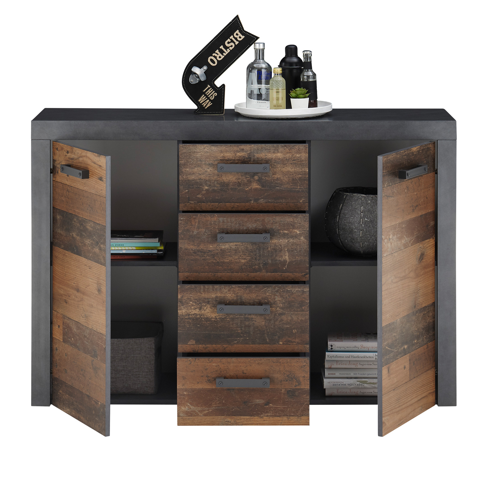 Kommode - Old Wood Vintage - Matera - 2 Türen - 135 cm