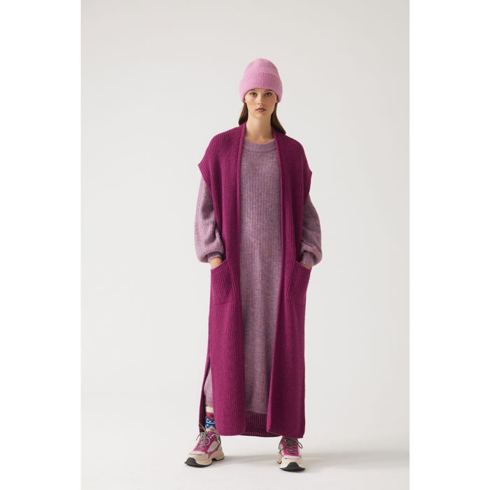 Veritas-Mouwloze gebreide cardigan