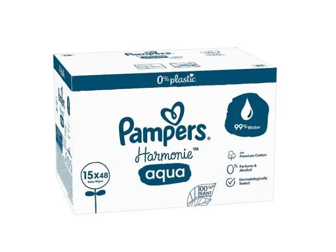 PAMPERS Vådservietter Aqua 15x48 Plastfri