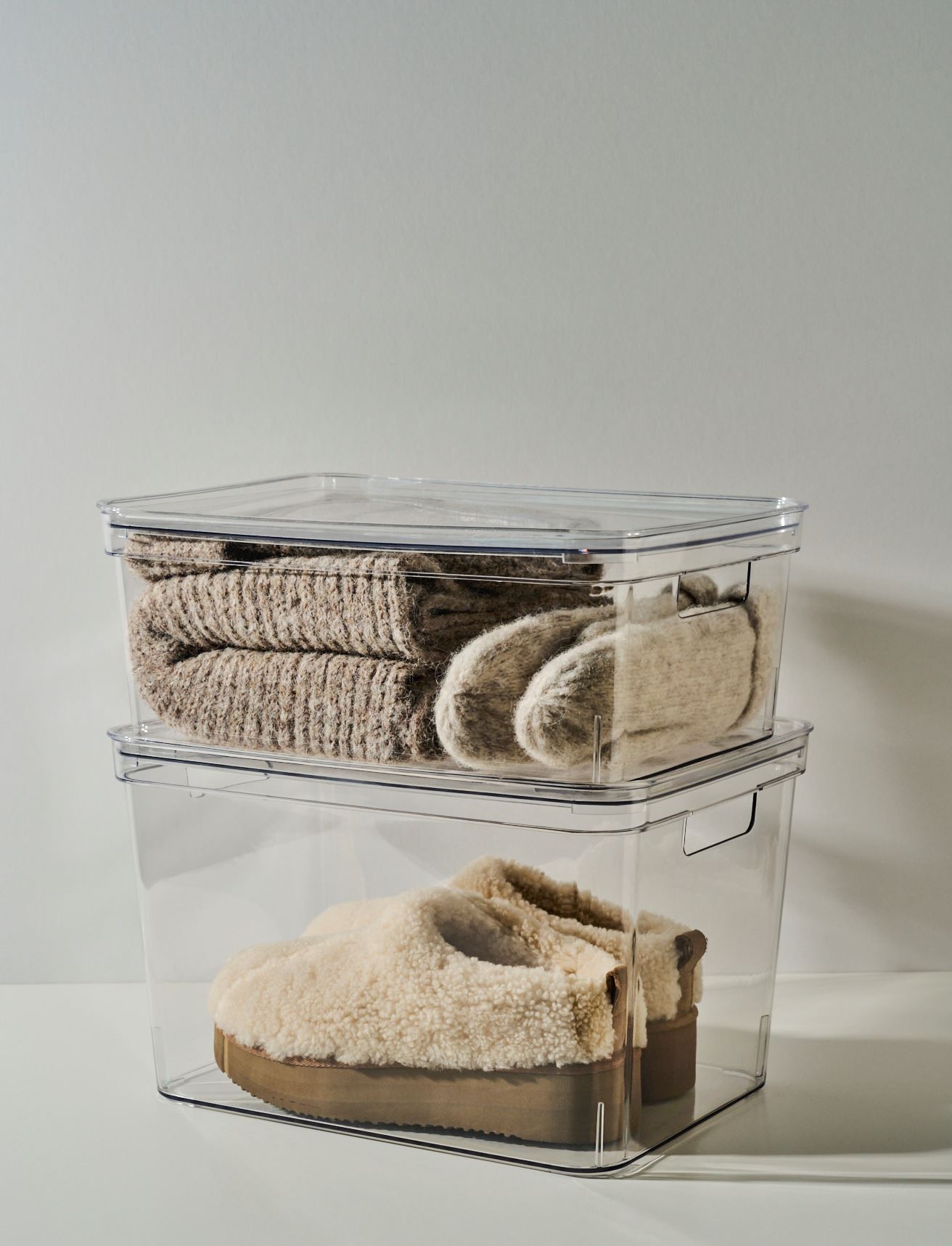 Oppbevaringsboks transparent - 25x25x15,5 cm