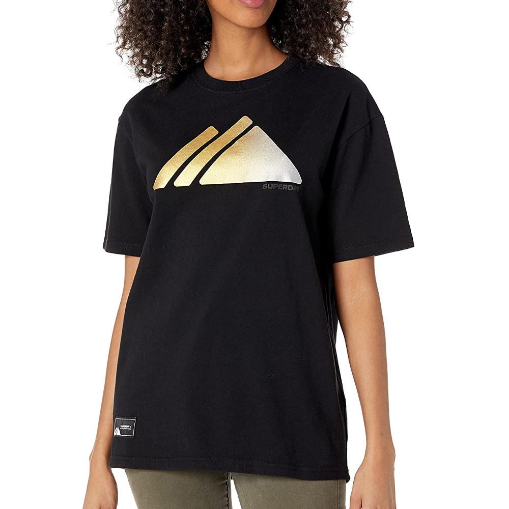 Superdry T-shirt Noir/Doré Femme Superdry Mountain