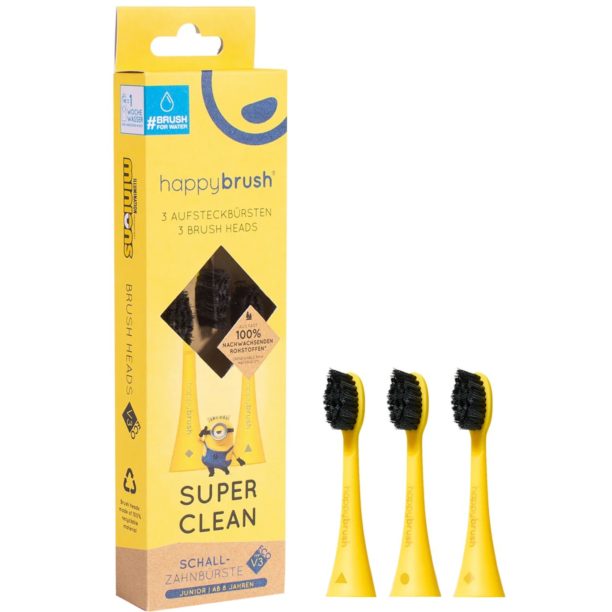 happybrush Aufsteckbürste ECO VIBE 3 Minions Aufsteckbürsten