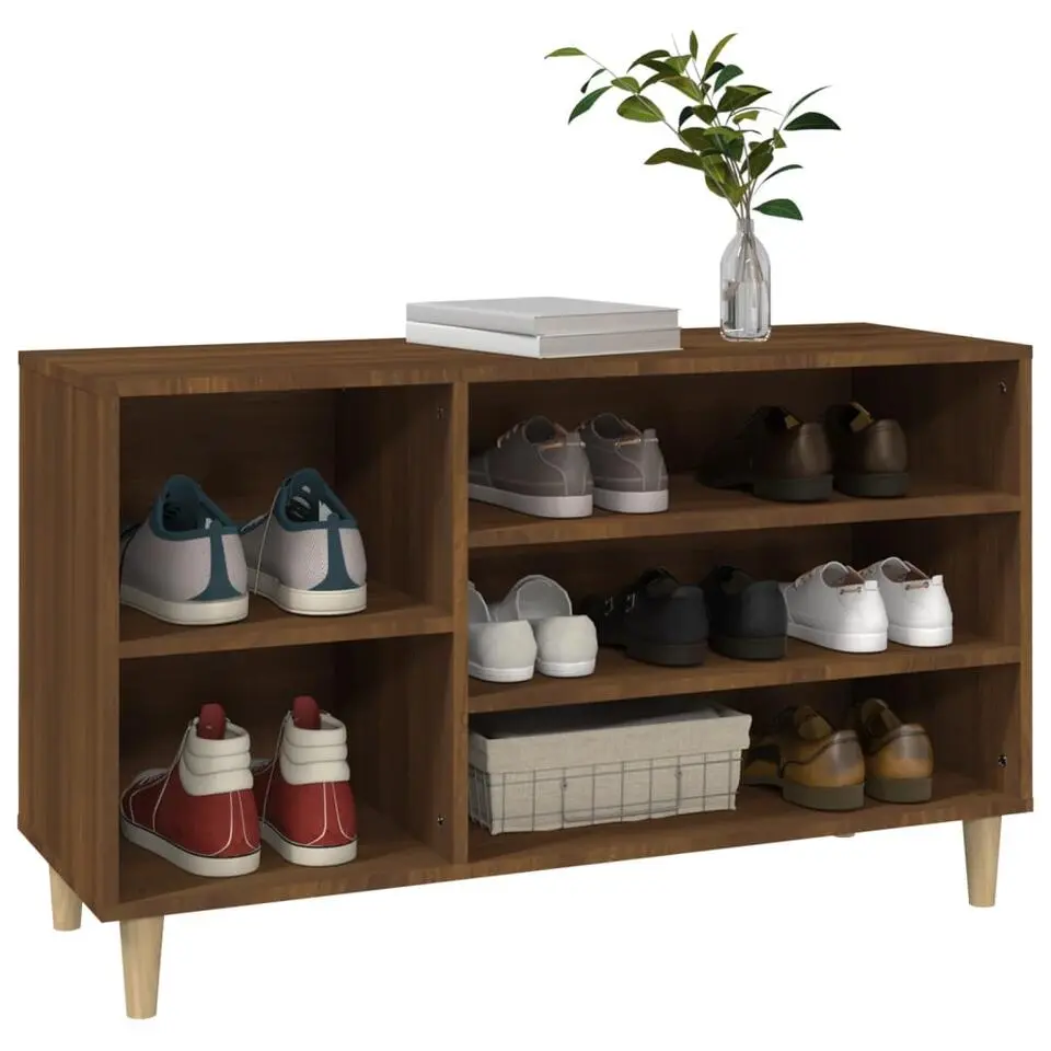 vidaXL - Schoenenrek - Bruin - Bewerkt hout