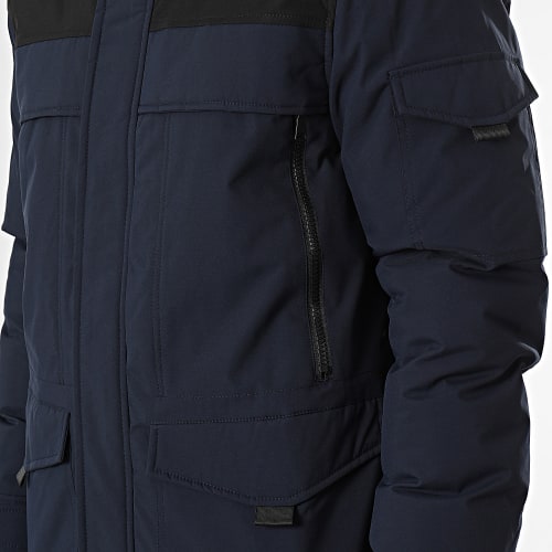 Parka Capuche Fourrure Bleu Marine