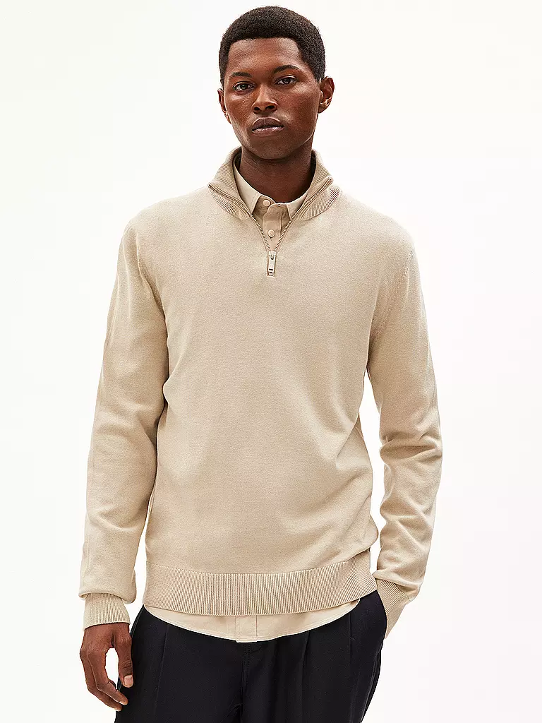 ARMEDANGELS Troyer Pullover FAABES beige