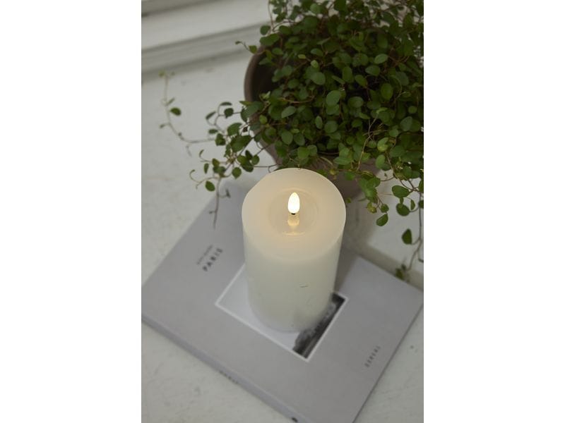Star Trading LED-Kerze Pillar Flamme Flow Indoor, Weiss, 17 LED-Kerze im Pillar-Design