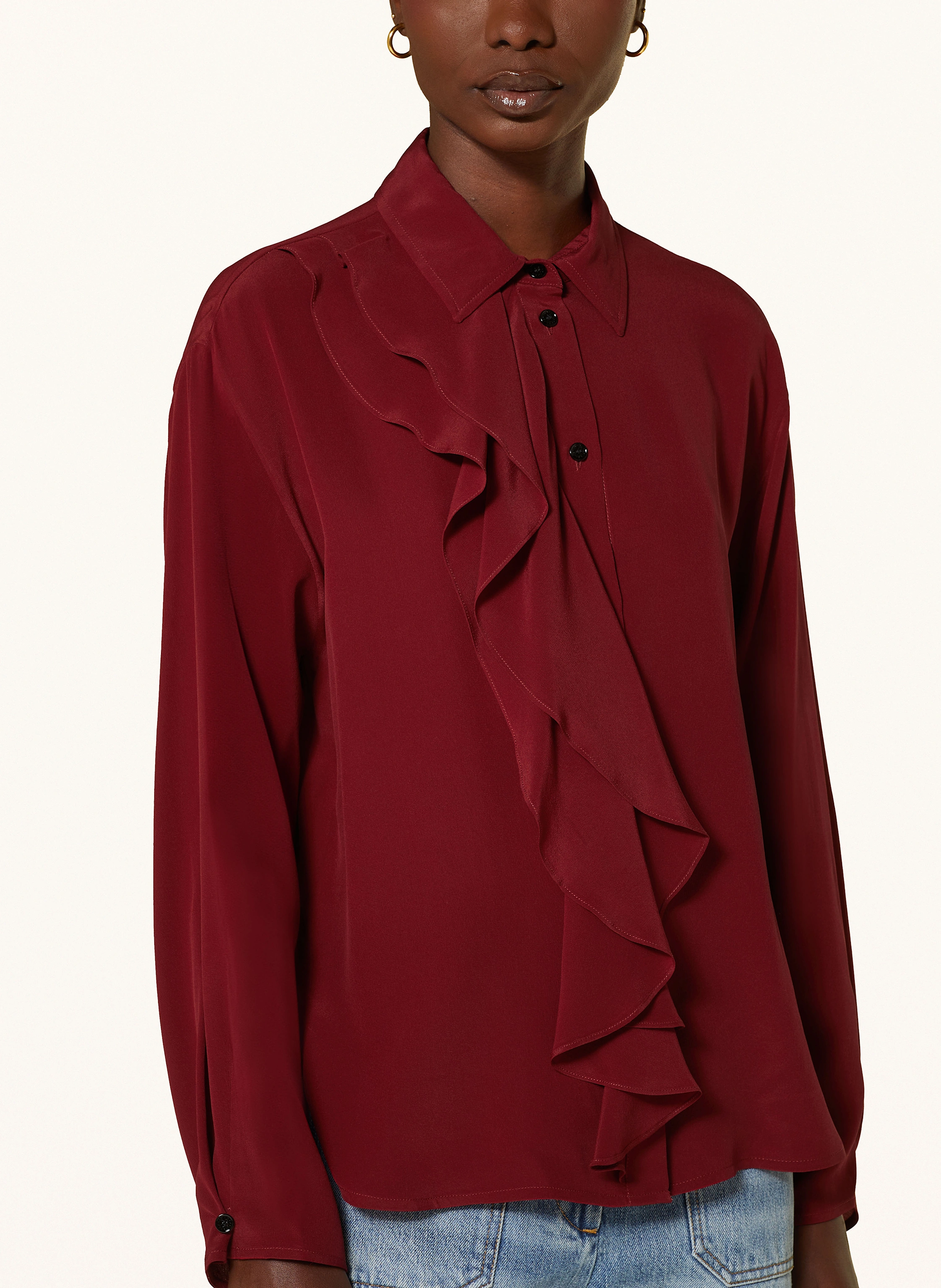 VICTORIA BECKHAM Hemdbluse aus Seide mit Volants