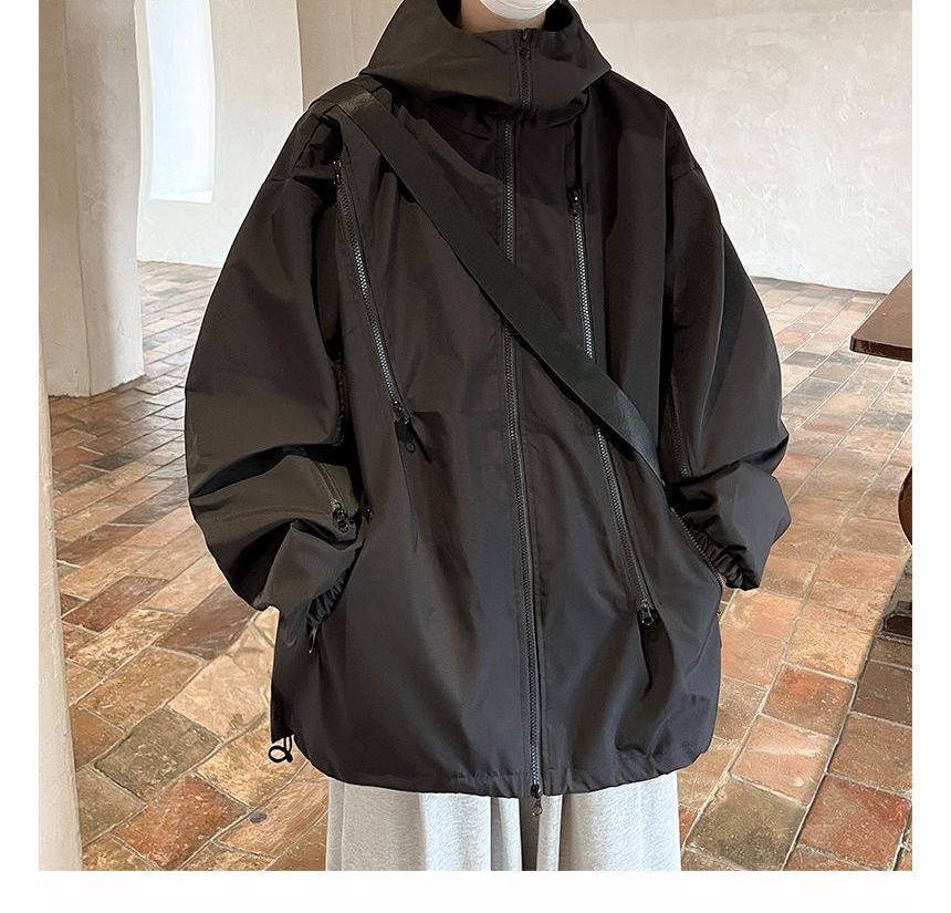 FOEV - Effen parka met capuchon en rits