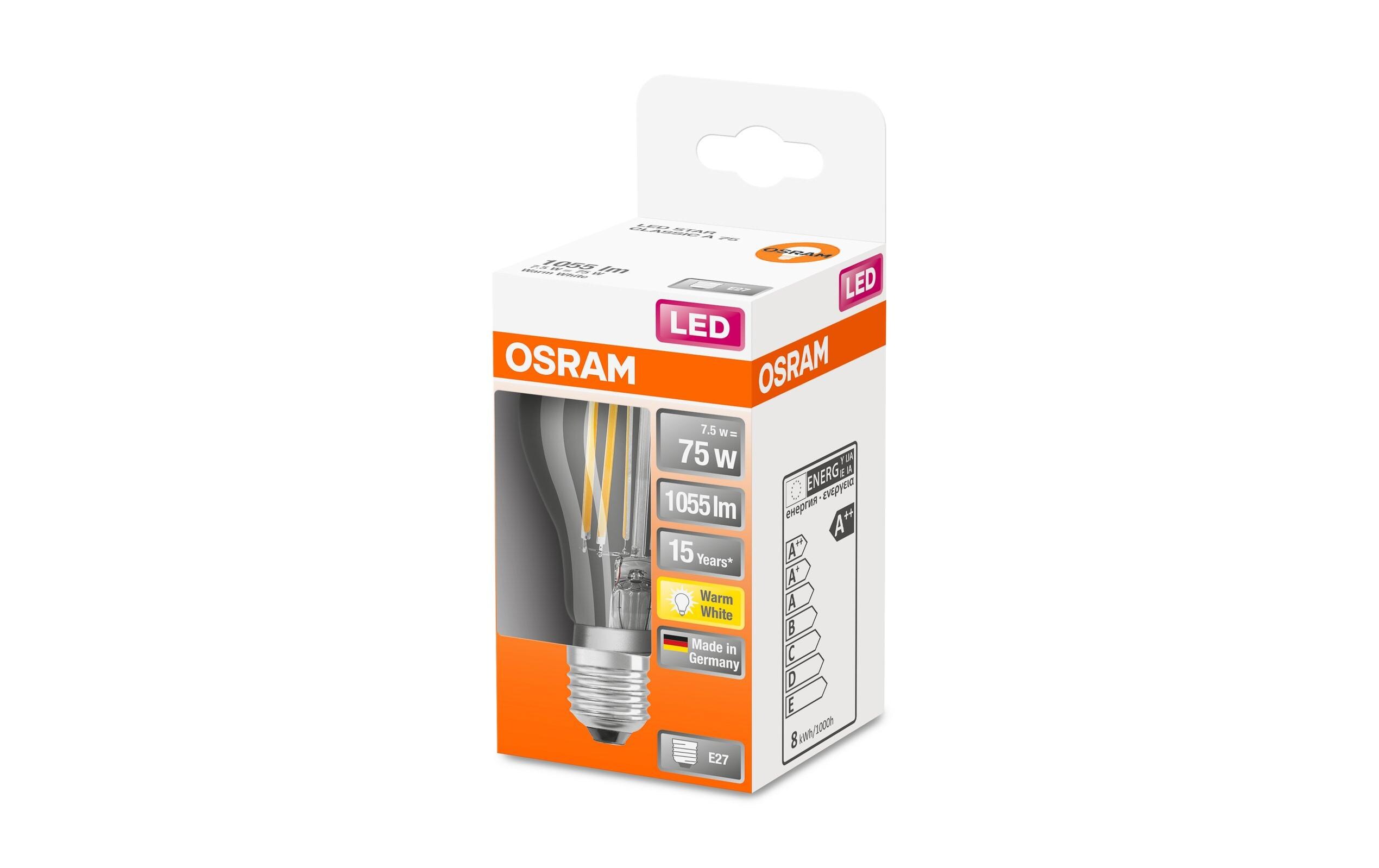 Lampe Star Filament, 7.5W, E27, WarmweissLED-Leuchtmittel