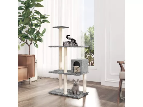 Arbre à chat avec griffoirs en sisal Gris clair 119 cm