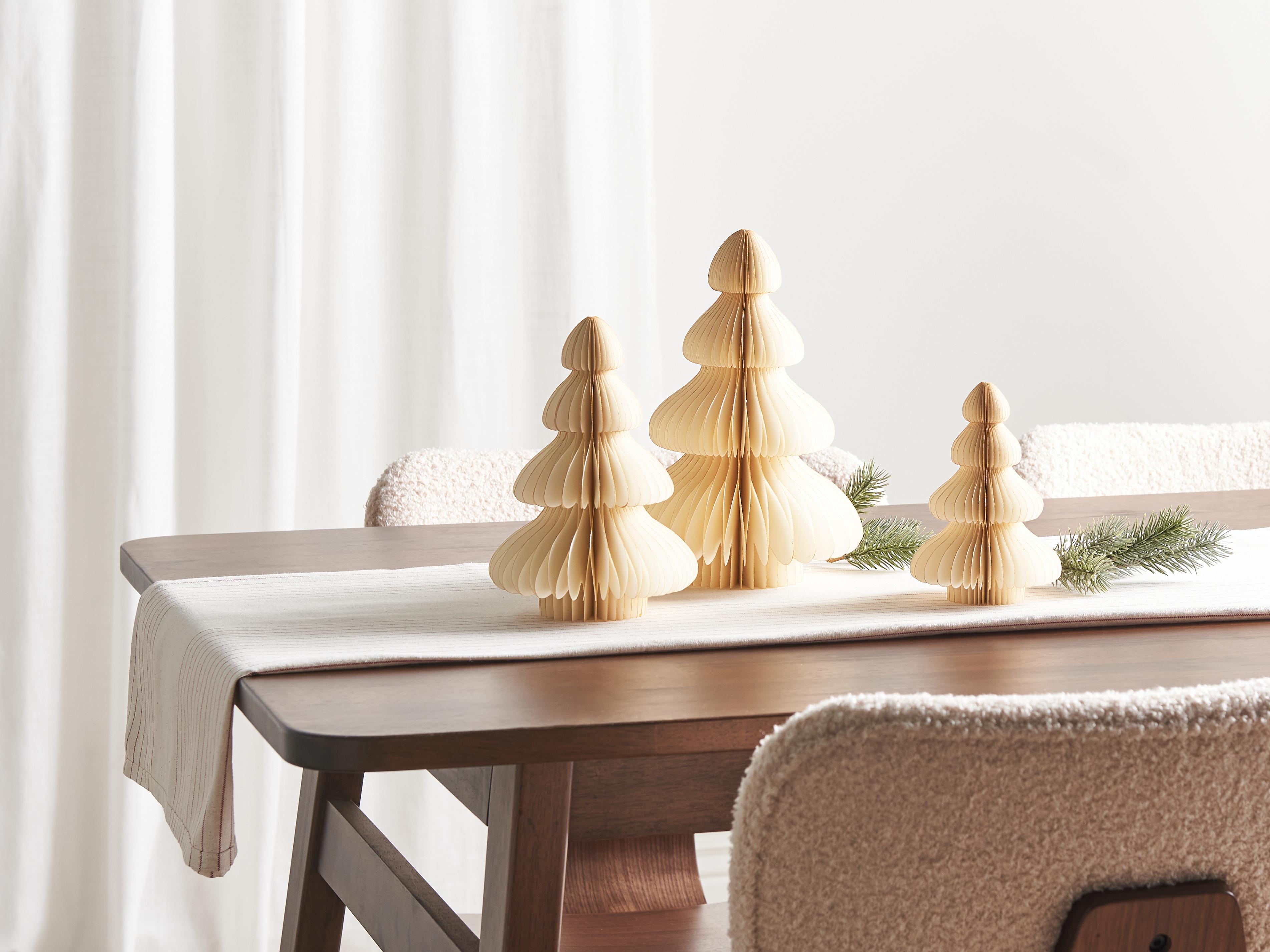 Set van 3 figuren NILGIRI Kerstboom 15/20/25 cm Beige