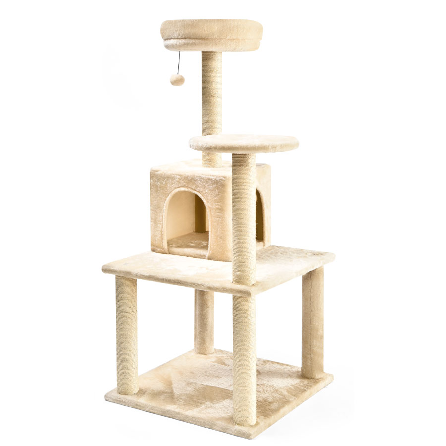 Arranhador para gatos WUAPU 7x1 cinza 55x55x168