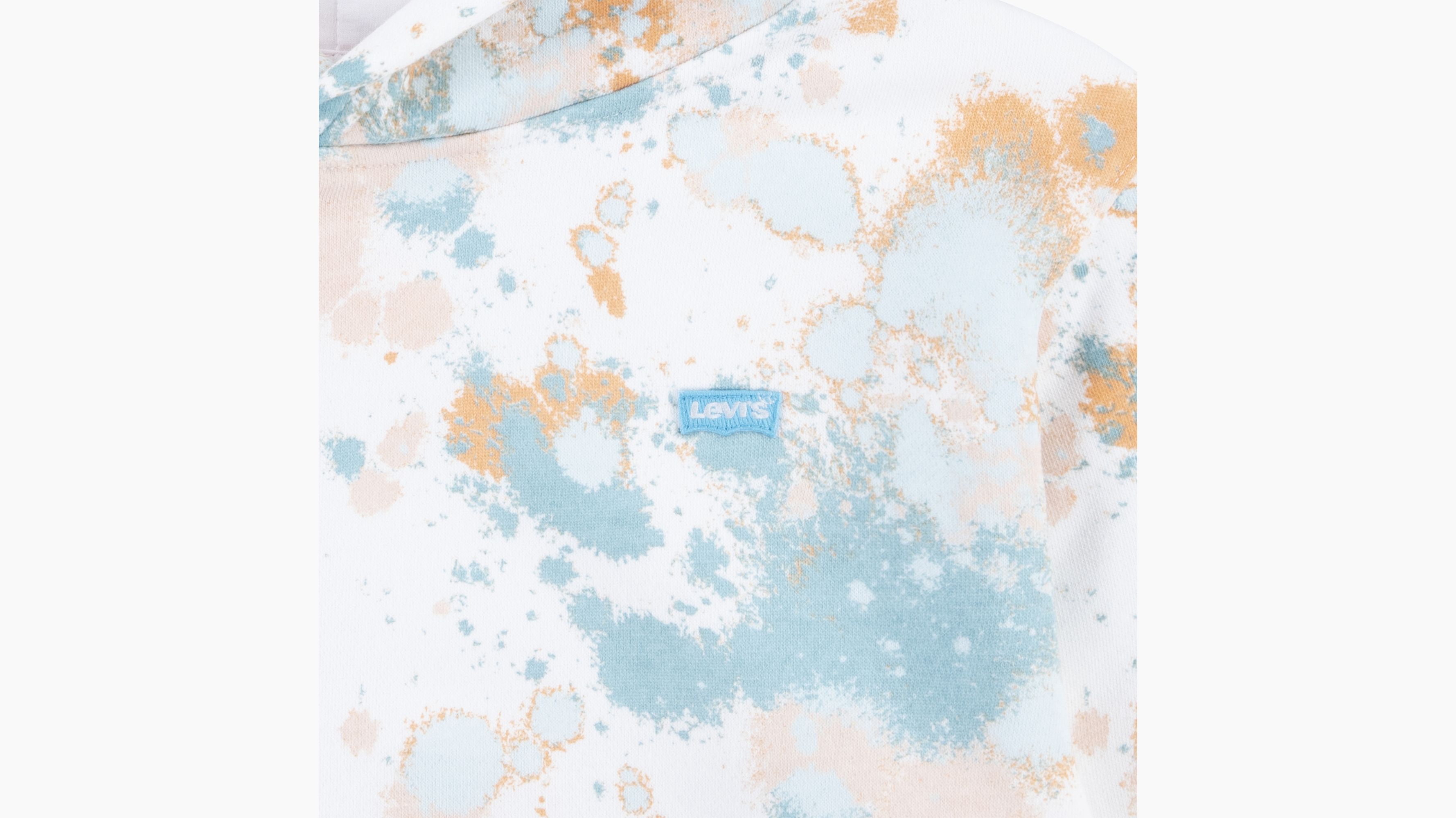 Ado sweat-shirt à capuche Splatter Print - Bright White - Blanc