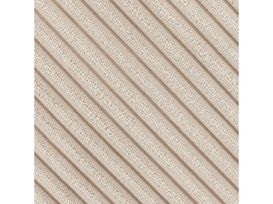 Pouf fauteuil velours côtelé beige - MORGAN
