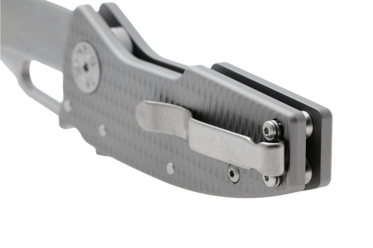 Demko Nano-Shark, NANO-20CV-MILLED TI-SF, Stonewashed CPM 20CV Shark Foot, Milled Titanium zakmes