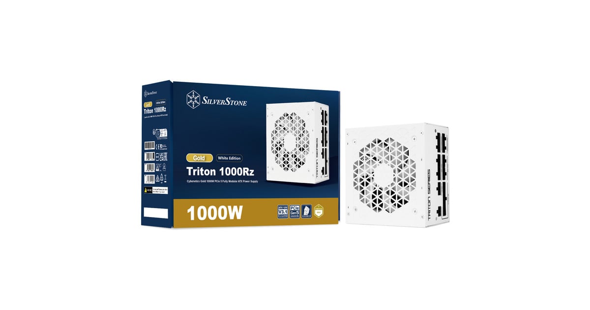 SilverStoneTriton 1000Rz modulaire 1000 watt voeding   (Wit, 1x 12V-2x6, 4x PCIe)