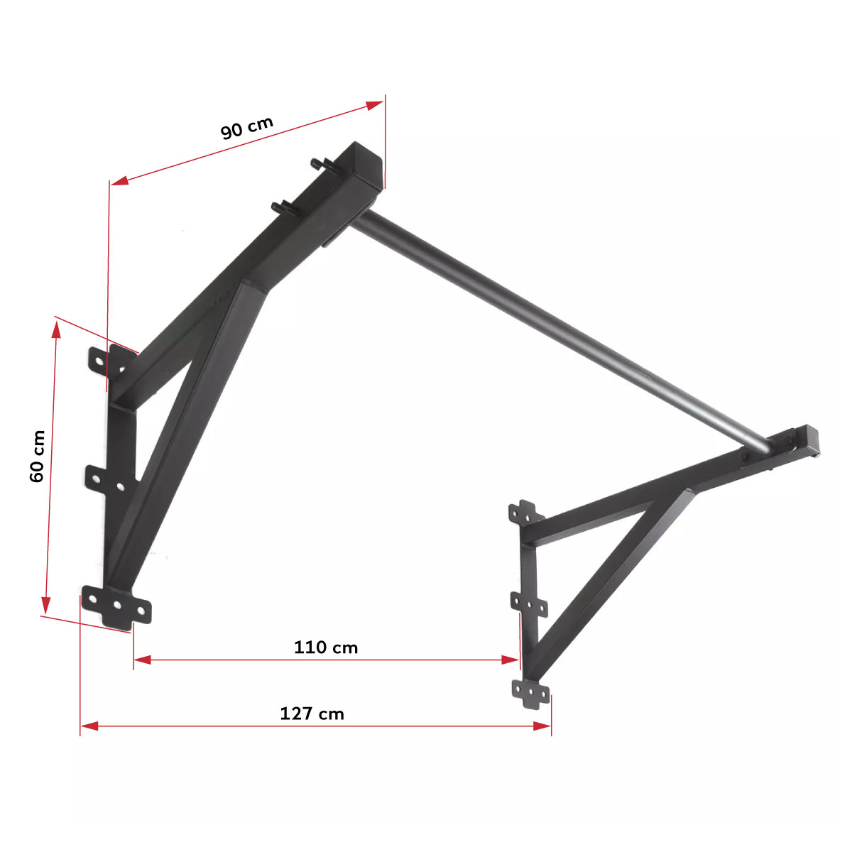 Barra de metal para parede de 110 cm + acessórios de fixação