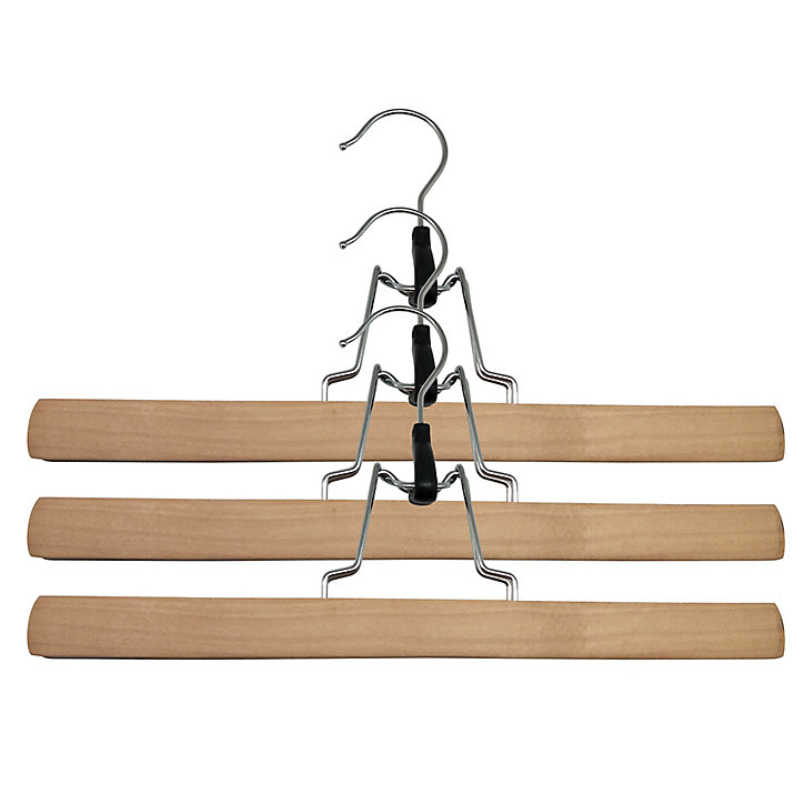 Lot de 3 cintres pince-pantalon Kuko L. 32 cm en bois