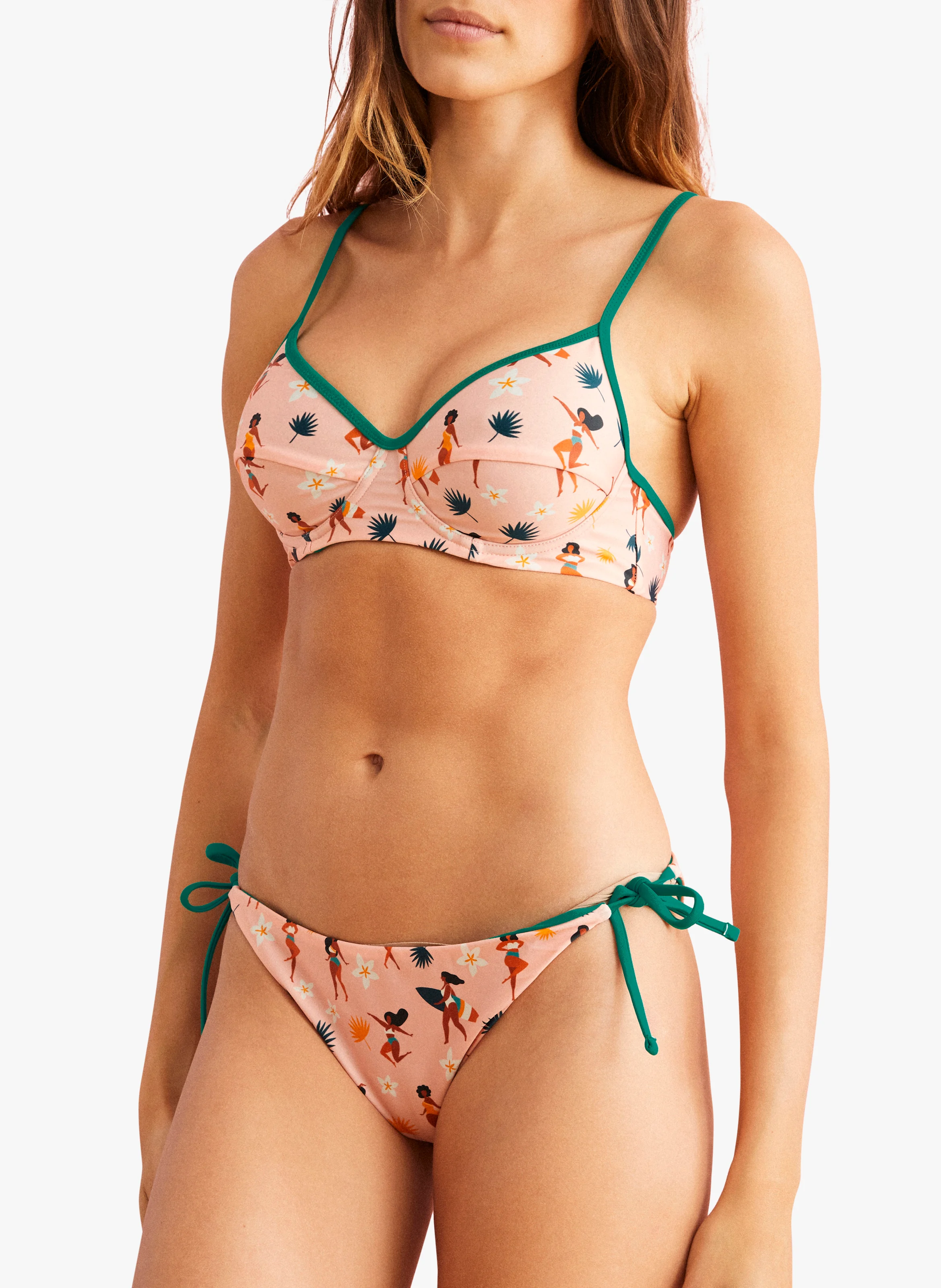 SIMON - Maillot de bain 2 pièces imprimé | Rose