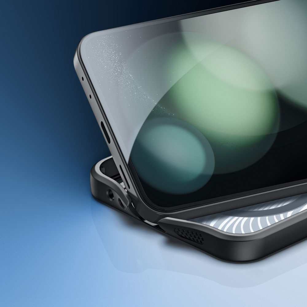 Samsung Galaxy Z Flip7 FE / Z Flip6 Hybrid Hülle TPU Bumper   Kunststoff Rückseite   Kameraschutz MagSafe-Modul - Schwarz / Transparent