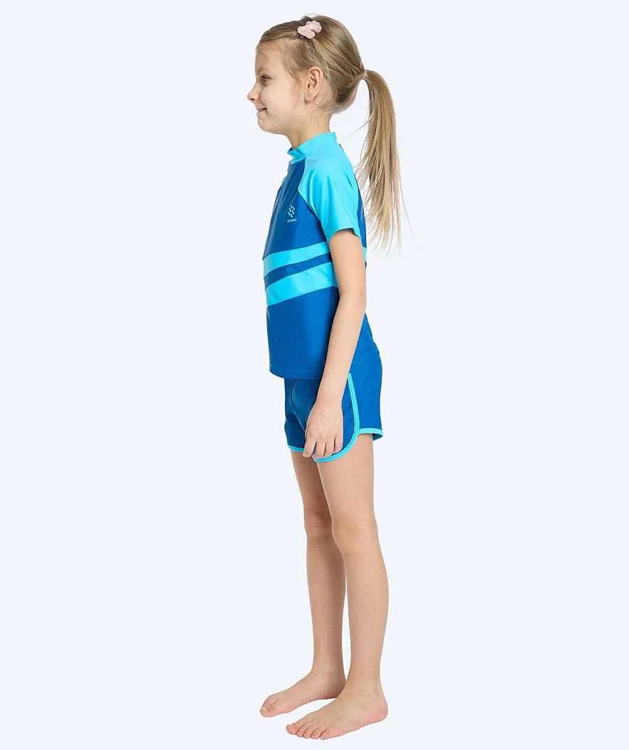 Watery UV-trøje til børn - Manami Kortærmet Rashguard - Atlantic Blue