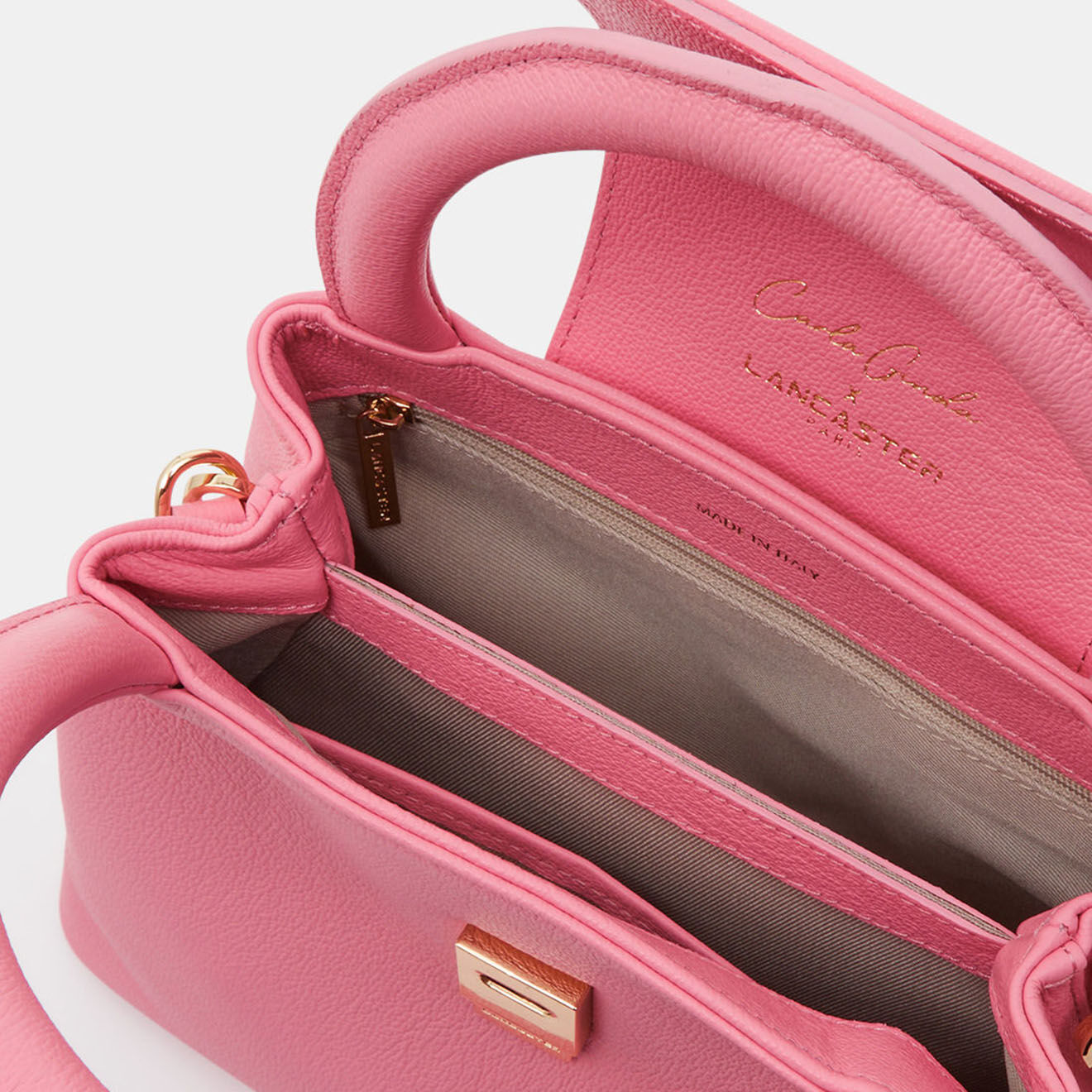 Lancaster Sac porté main Carla rose 17x9x24 cm