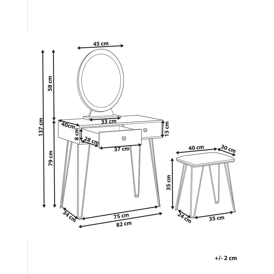 CAEN - Kaptafel - Wit - MDF