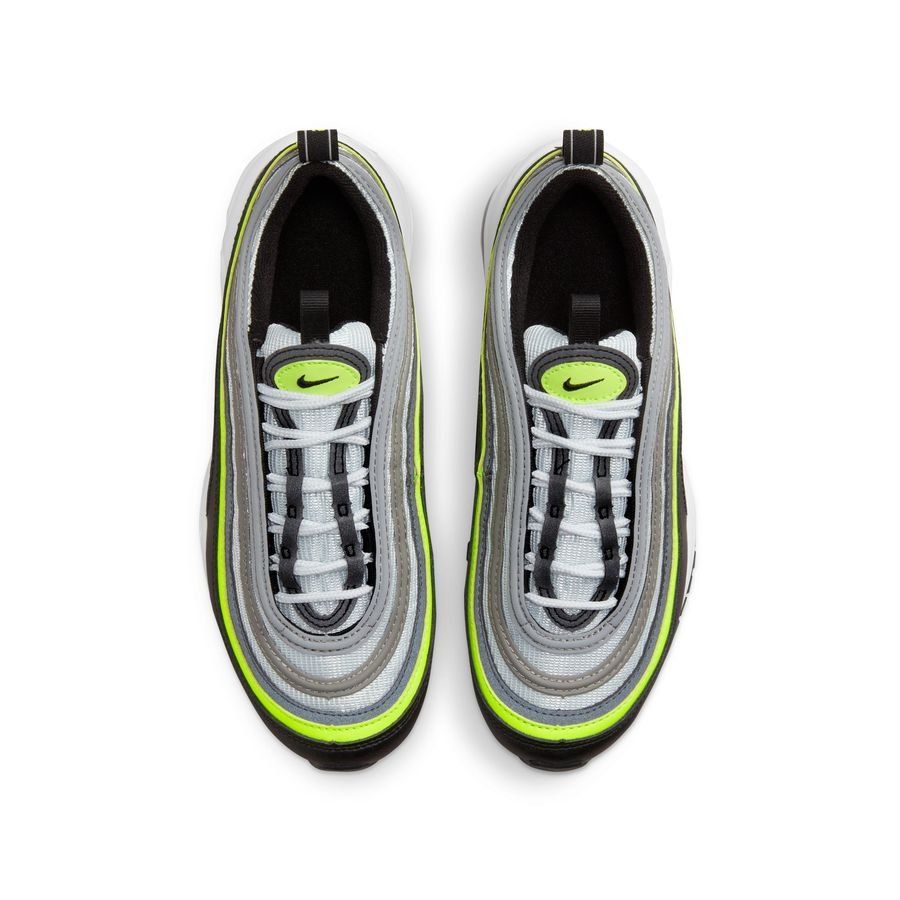 Nike Chaussures Air Max 97 - Gris/Jaune Fluo/Noir/Blanc Enfant