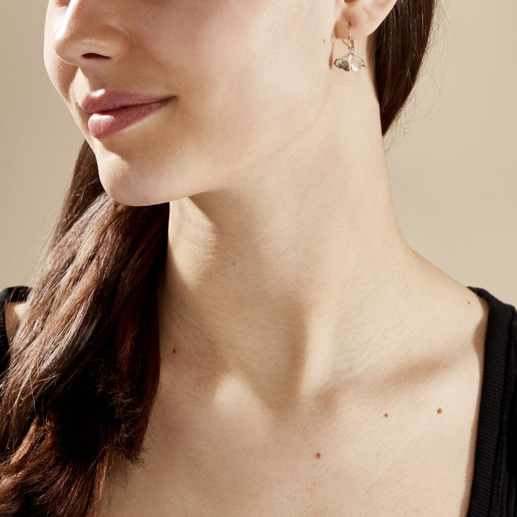 Boucles D'oreilles Pendantes Brita Plaqué Or Jaune